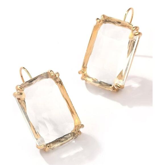 Anthropologie cubic zirconia and gold vintage inspired drop earrings - Picture 1 of 2